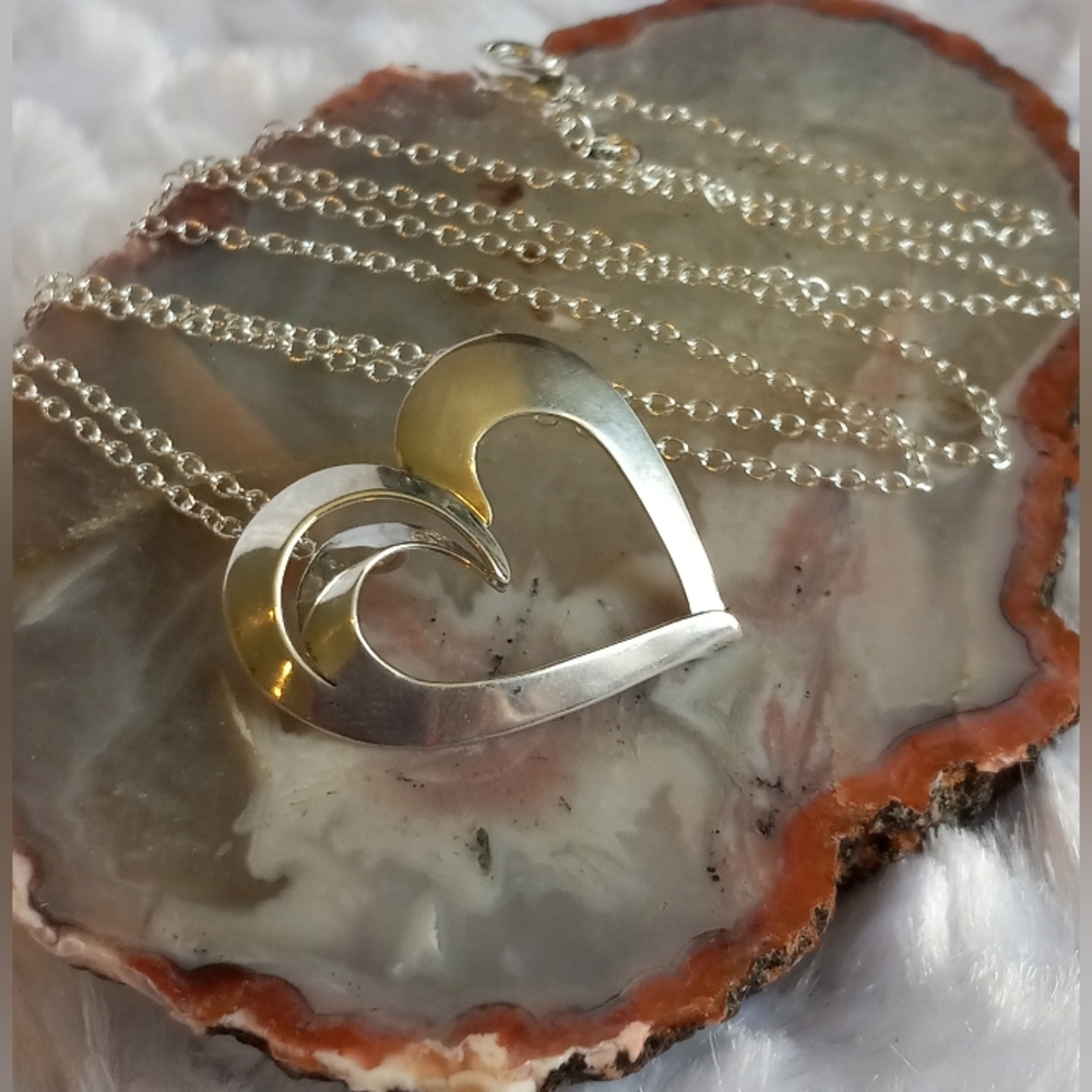 Sterling Silver Whimsical Heart Pendant with 925 Silver Chain